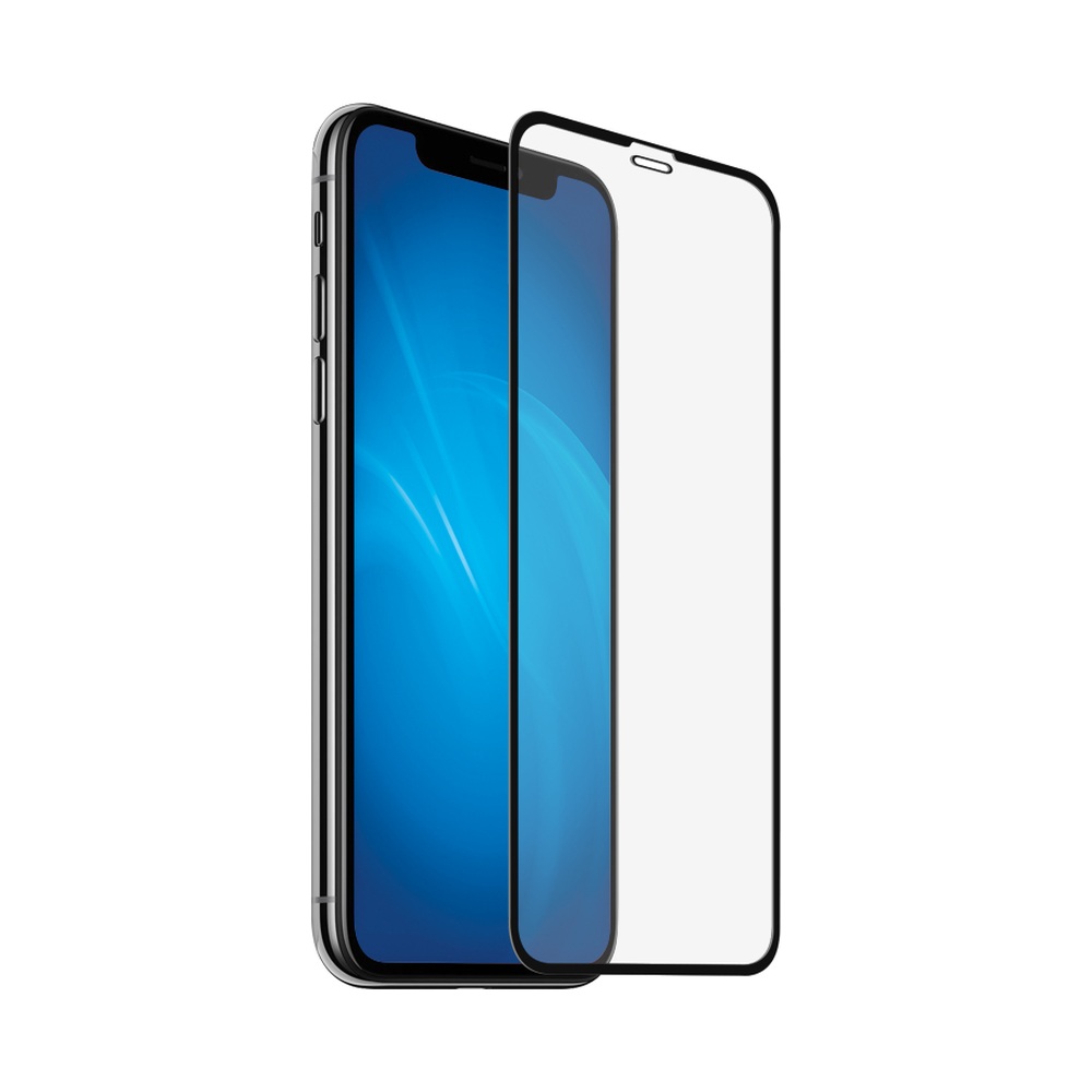 Закаленное стекло для iPhone XR/11 DF (black)