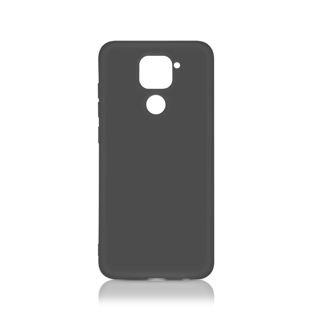 Силиконовый чехол с микрофиброй для Xiaomi Redmi Note 9 DF xiOriginal-11 (black)