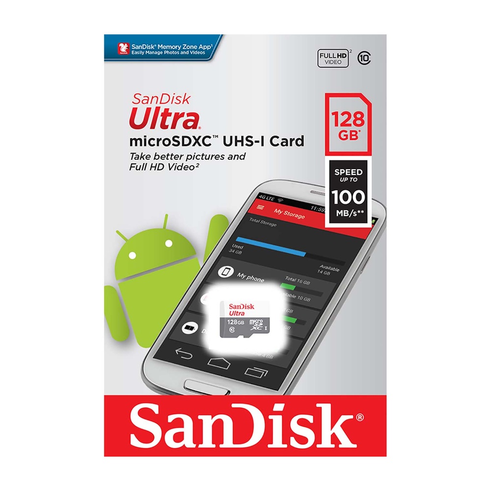 Карта памяти SanDisk microSDXC Ultra 128 ГБ UHS-I