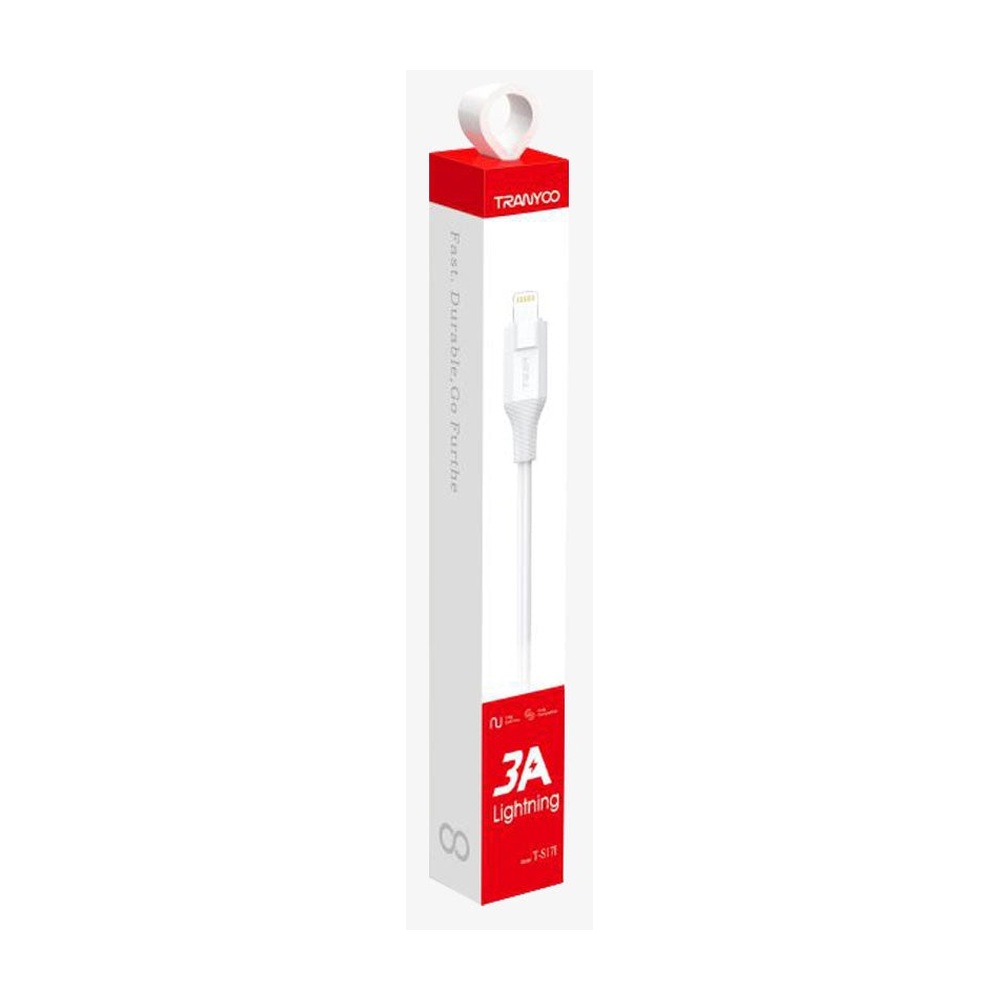 Кабель USB-A — Lightning Tranyoo T-S17I 3 А Белый 1 м