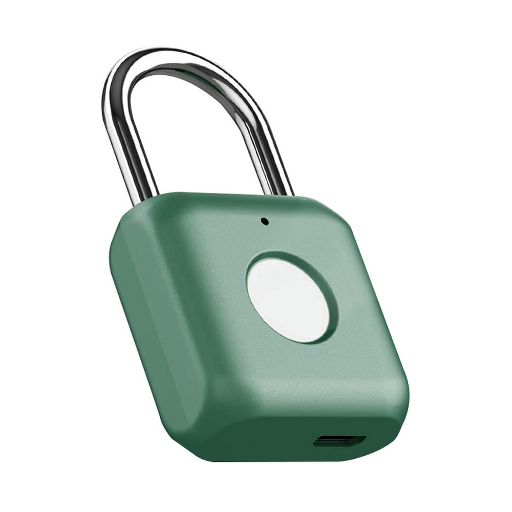Навесной биометрический замок Smart Fingerprint Lock Padlock Green