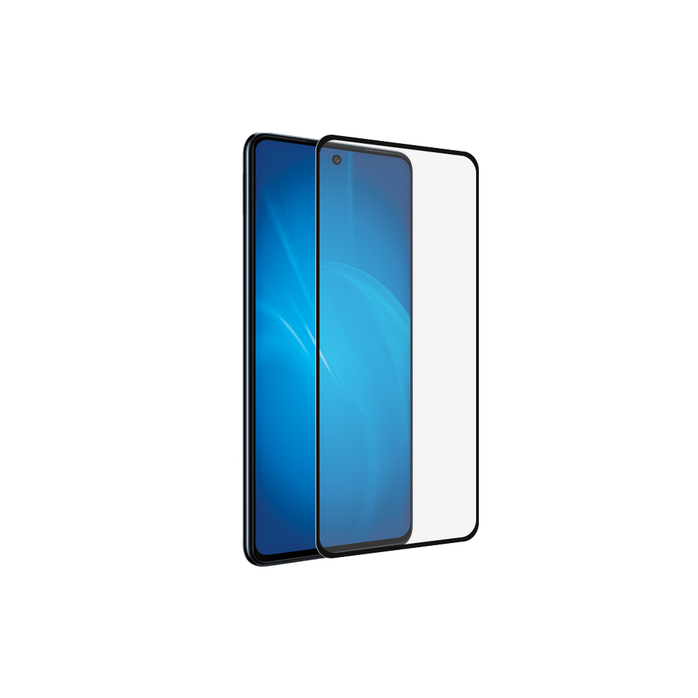 Закаленное стекло с цветной рамкой (fullscreen+fullglue) для Samsung Galaxy M52 (5G) DF sColor-121 (black)