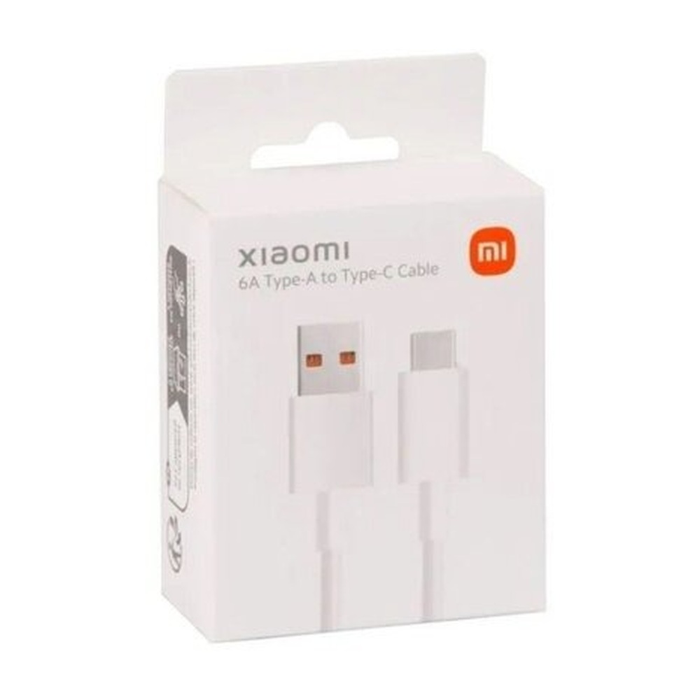 Кабель USB-A — USB-C Xiaomi 6 А белый 1м