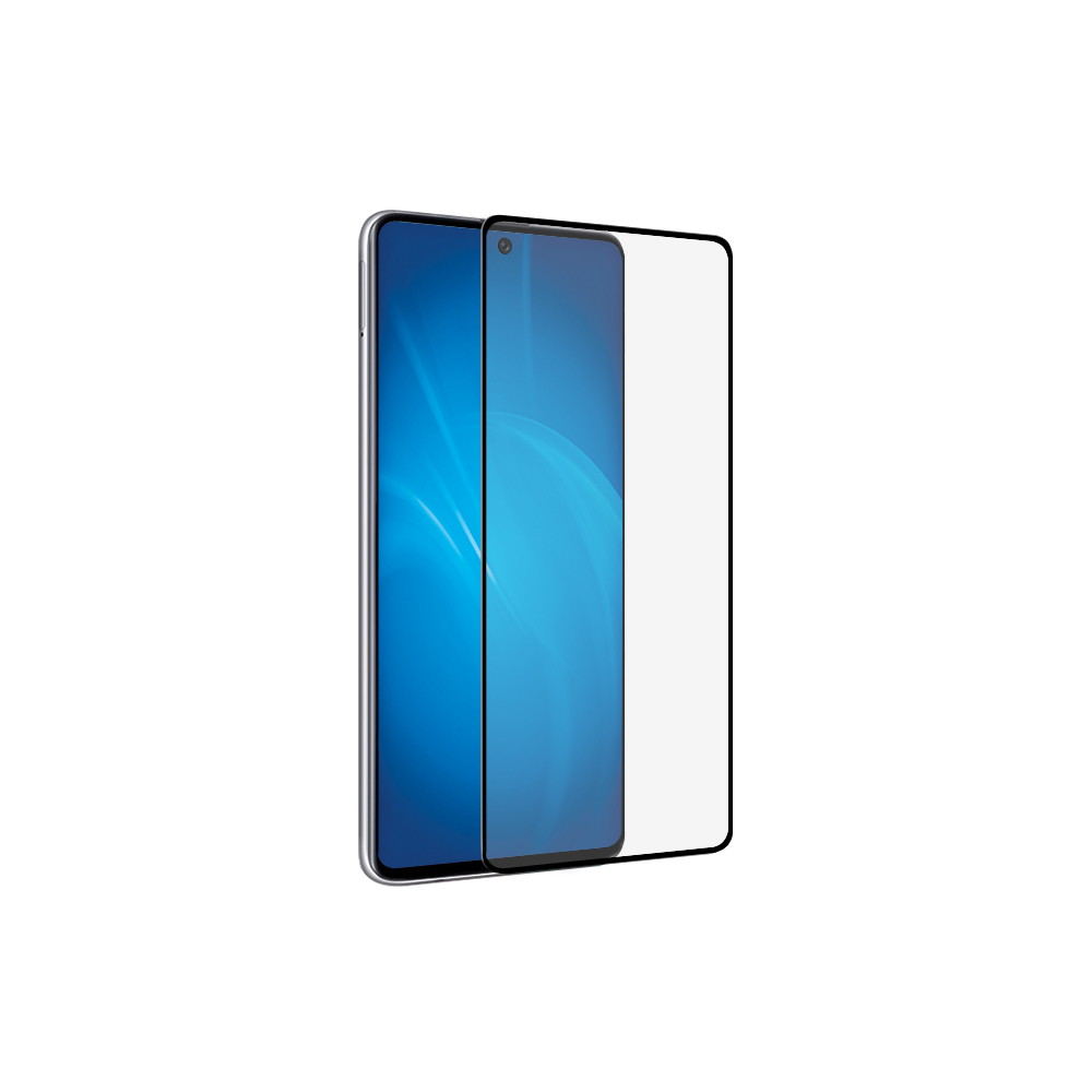 Закаленное стекло с цветной рамкой (fullscreen+fullglue) для Samsung Galaxy A72 (4G/5G) DF sColor-115 (black)