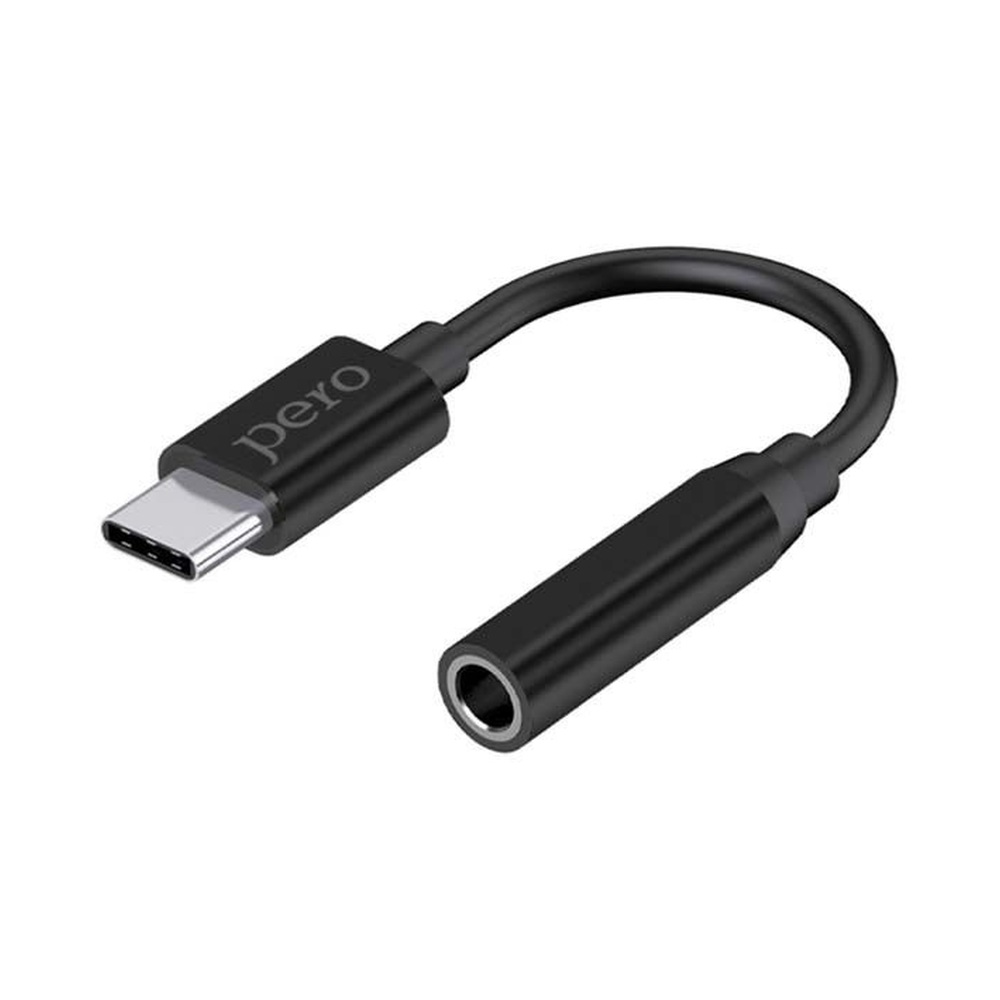 Переходник USB-C — 3,5 мм PERO AD09 MINI черный