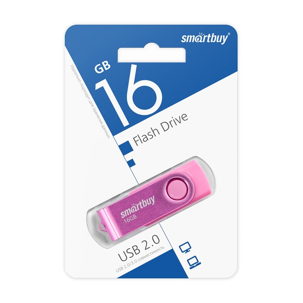 USB-накопитель SmartBuy Twist 16 ГБ USB 2.0 (Pink)