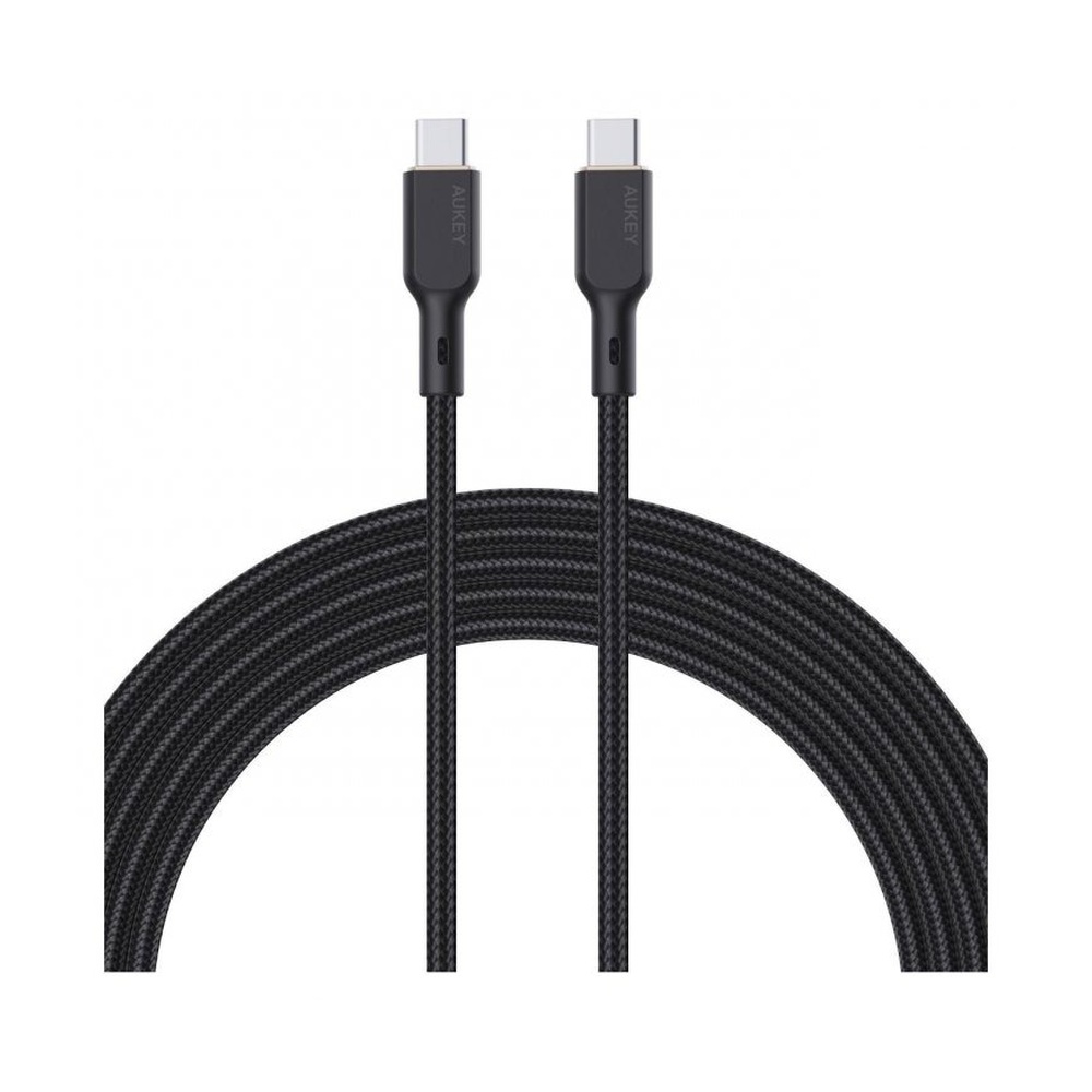 Кабель USB-C — USB-C Aukey Nylon Braided 100 Вт (Kevlar) Black 1 м