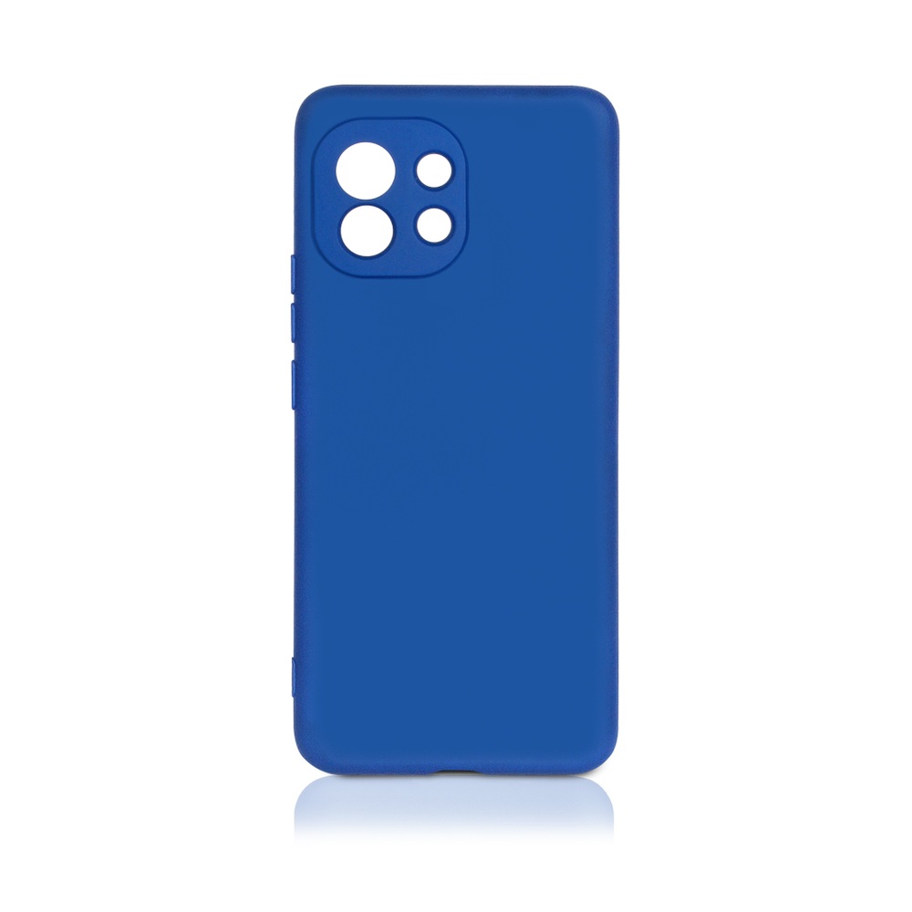 Силиконовый чехол с микрофиброй для Xiaomi Mi 11 DF (blue)