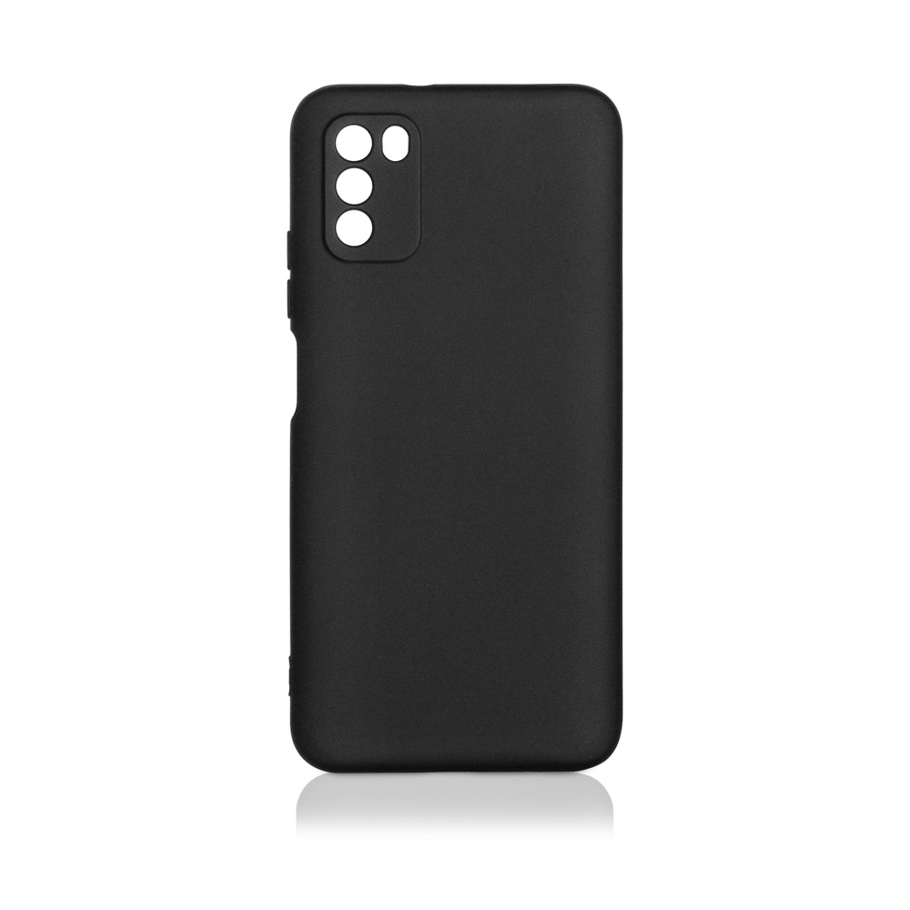Силиконовый чехол с микрофиброй для Poco M3 DF (black)