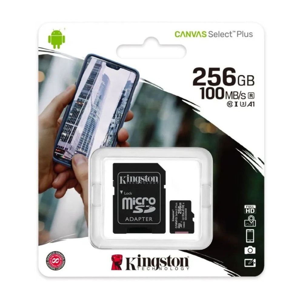 Карта памяти Kingston microSDXC Canvas Select Plus 256 ГБ