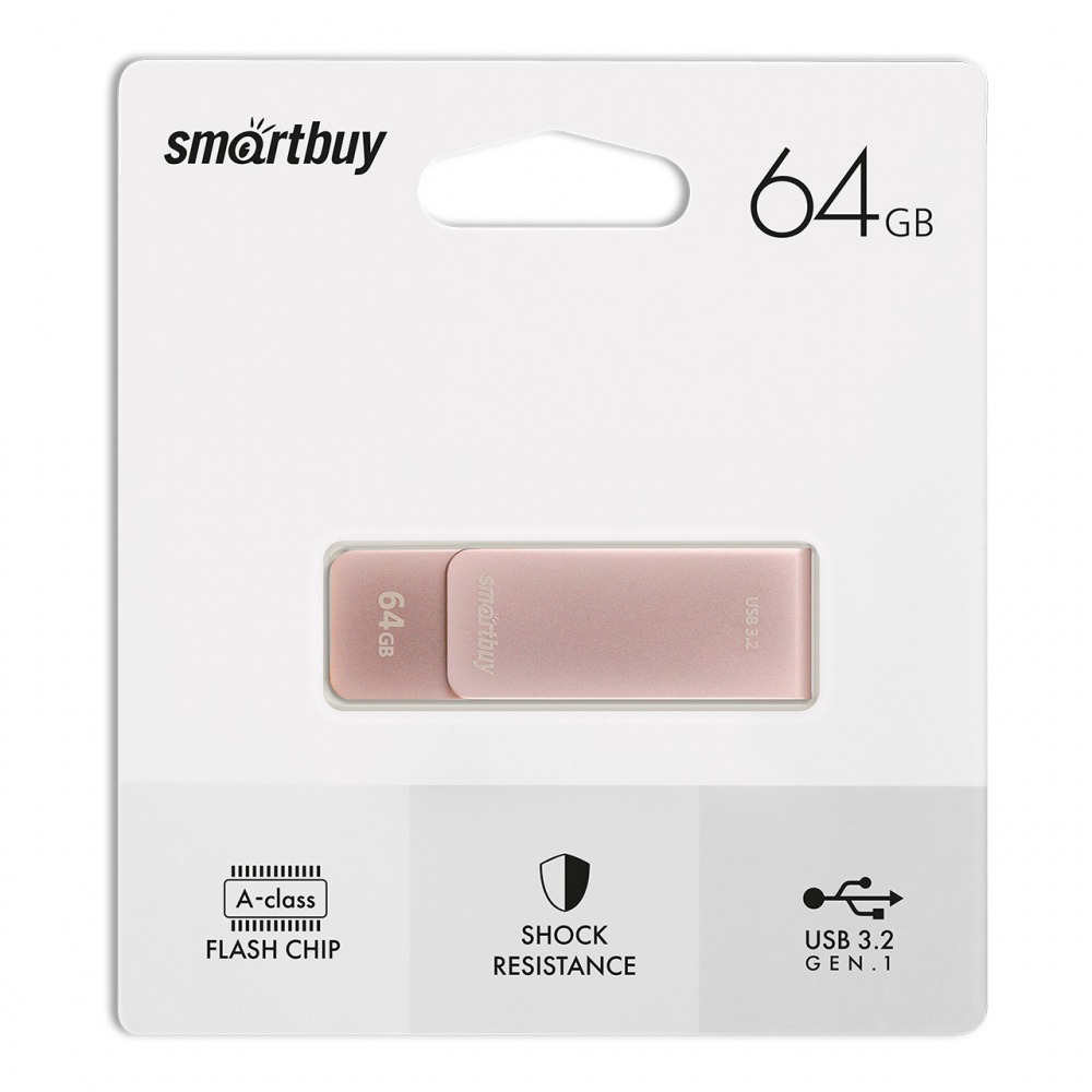Флеш-накопитель USB 3.2 64Gb SmartBuy M1 (Metal Apricot)
