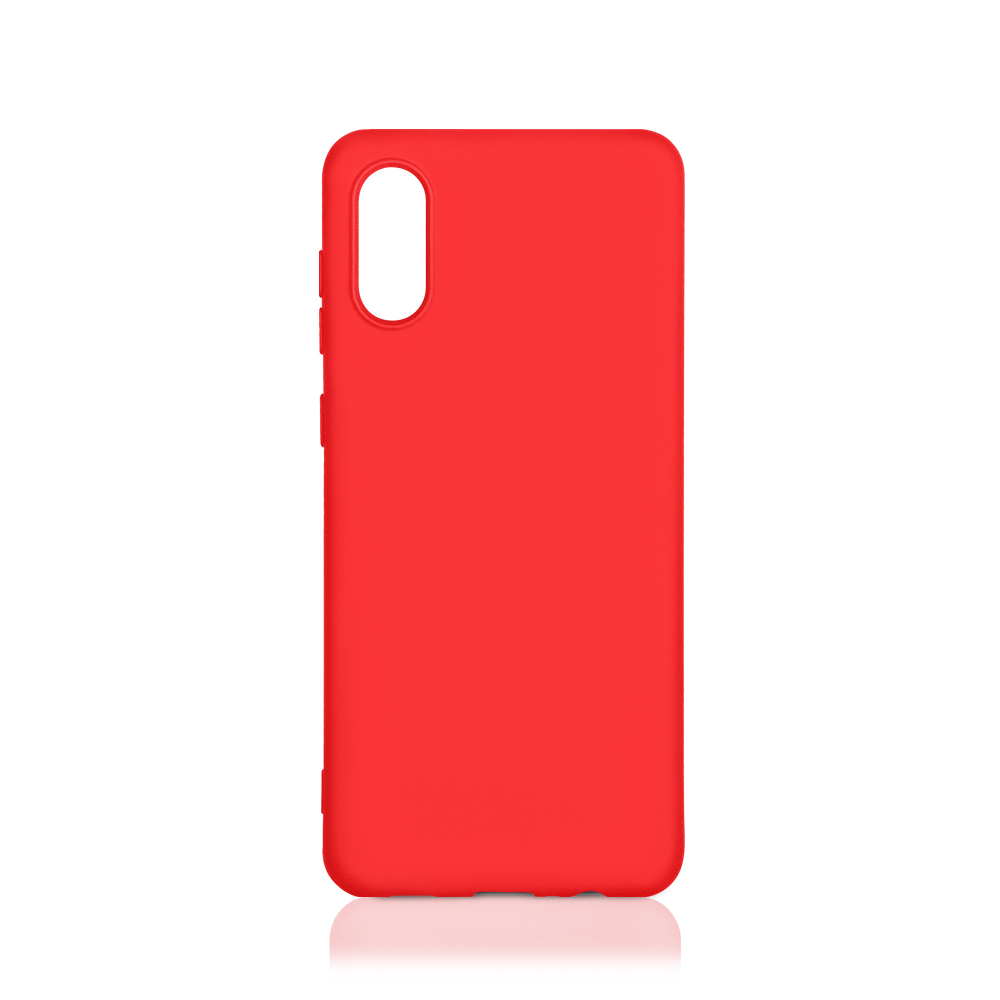 Силиконовый чехол с микрофиброй для Samsung Galaxy A02 (red)