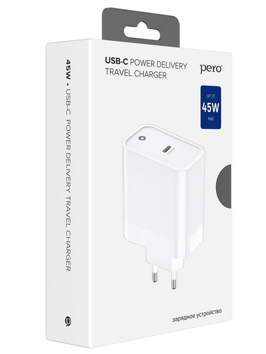 Зарядное устройство PERO TC13 USB-C PD, 45W белый