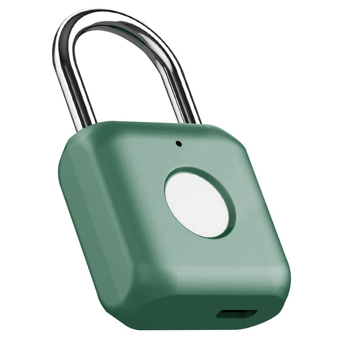 Навесной биометрический замок Smart Fingerprint Lock Padlock Green