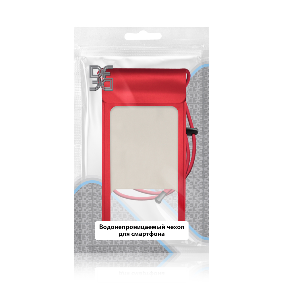 Водонепроницаемый чехол для смартфона DF Water-01 (red)