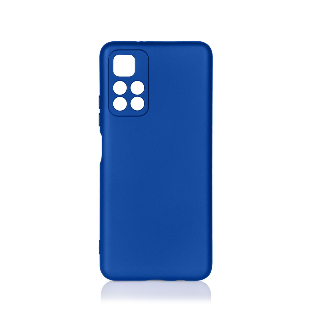 Силиконовый чехол с микрофиброй для Poco M4 Pro 5G DF poOriginal-05 (blue)
