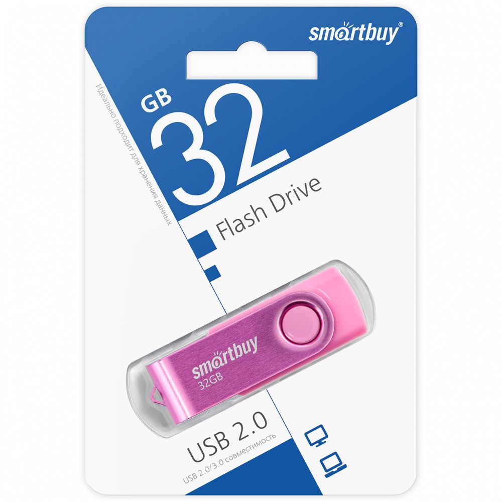 Флеш накопитель USB 2.0 Flash 32 Gb SmartBuy Twist (Pink)