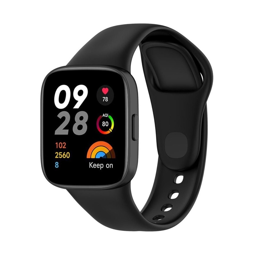 Силиконовый ремешок для Redmi Watch 3 (Черный)