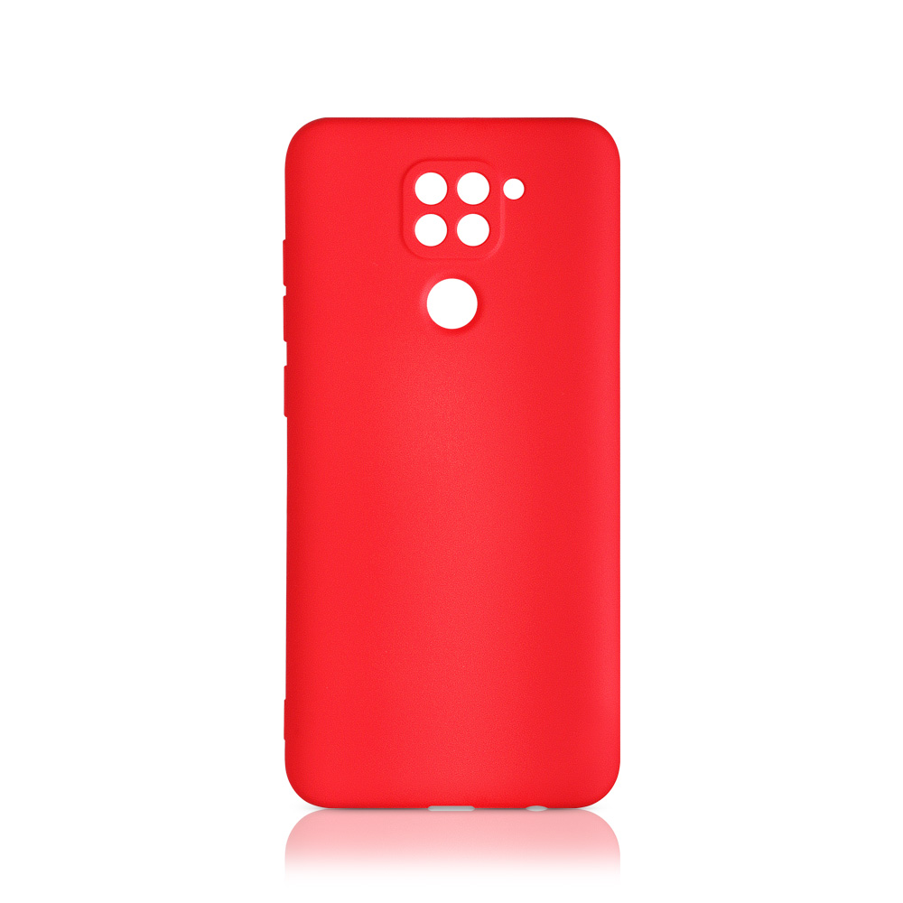 Силиконовый чехол с микрофиброй для Xiaomi Redmi Note 9 DF xiOriginal-11 (red)