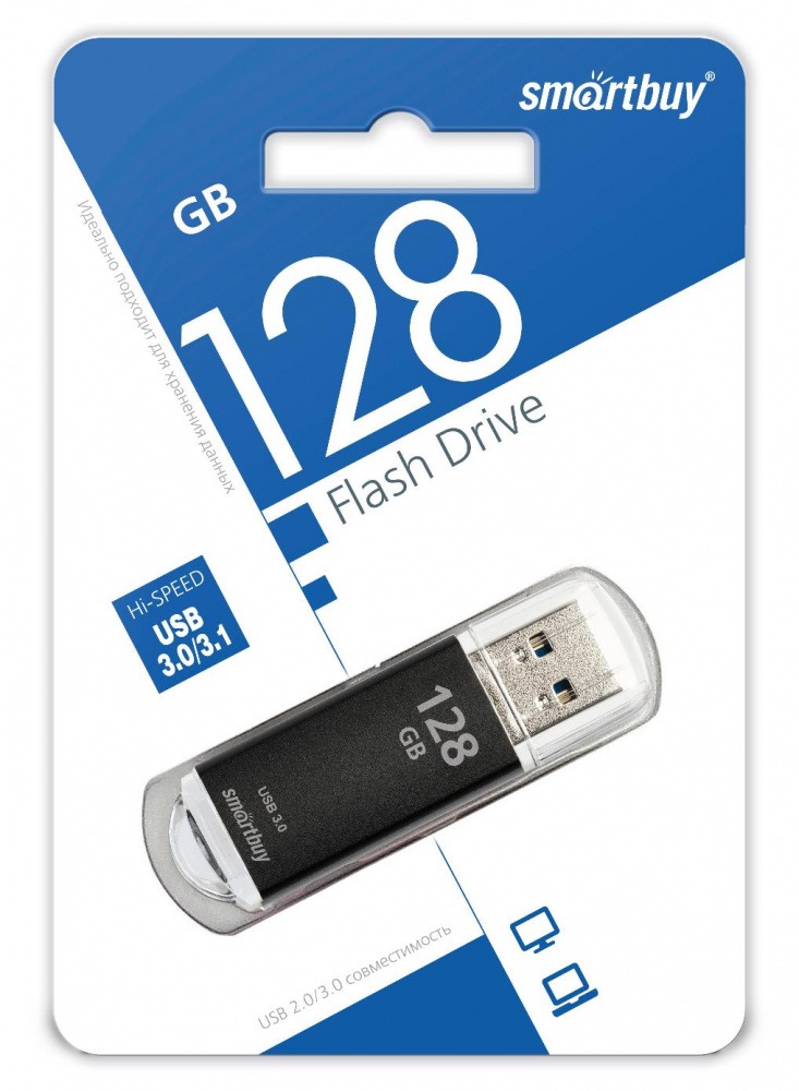 Флэш-накопитель USB 3.0 SmartBuy V-Cut 128Gb (Black)