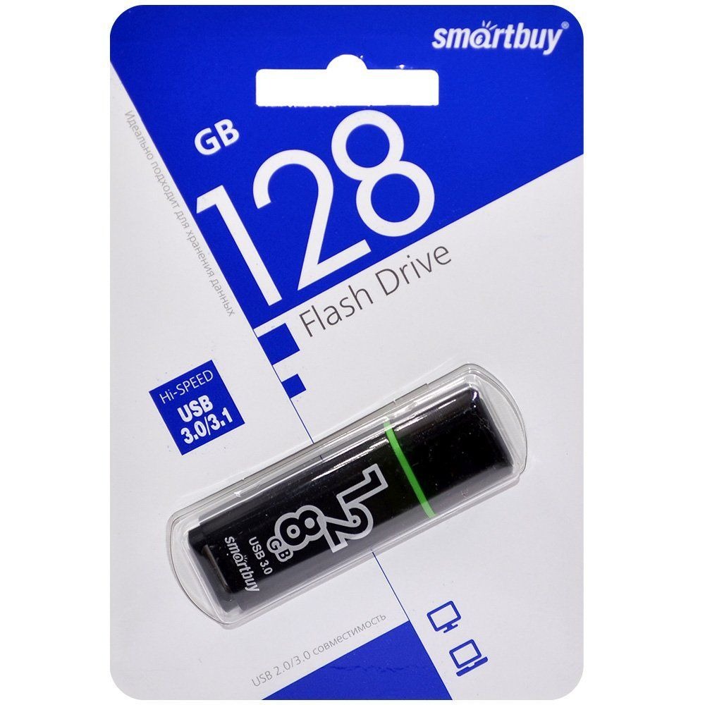 Флеш-накопитель USB 3.1 Smartbuy Flash 128Gb Glossy (Dark Grey)