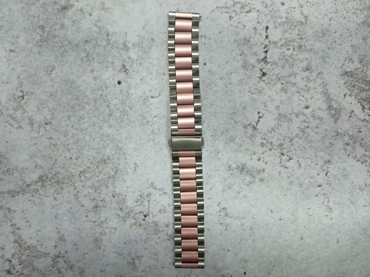 Ремешок металлический 20мм (Pink Silver)