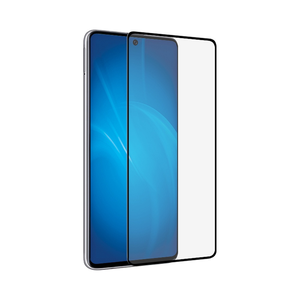 Закаленное стекло с цветной рамкой (fullscreen+fullglue) для Samsung Galaxy A72 (4G/5G) DF sColor-115 (black)