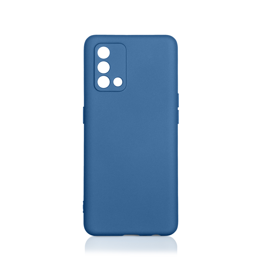 Силиконовый чехол с микрофиброй для Oppo A74 (4G) DF (blue)
