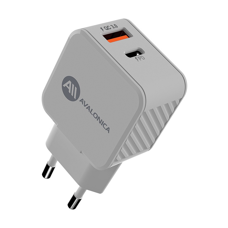 Зарядное устройство AVA Type-C + USB-A 20W QC 3.0 PD 3.0