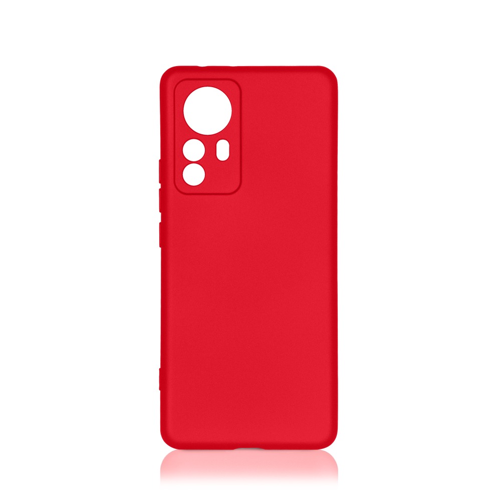 Силиконовый чехол с микрофиброй для Xiaomi 12 Pro DF (red)