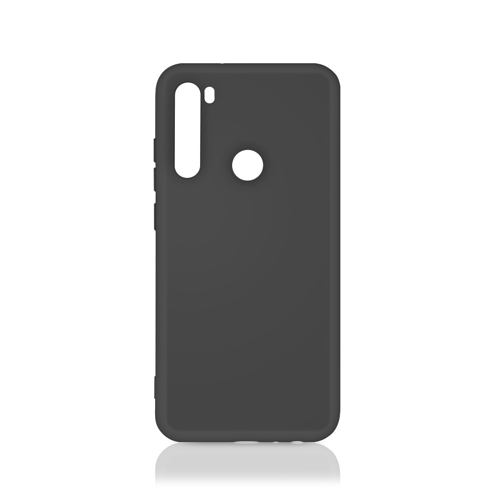 Силиконовый чехол с микрофиброй для Xiaomi Redmi Note 8/8 (2021) DF (black)