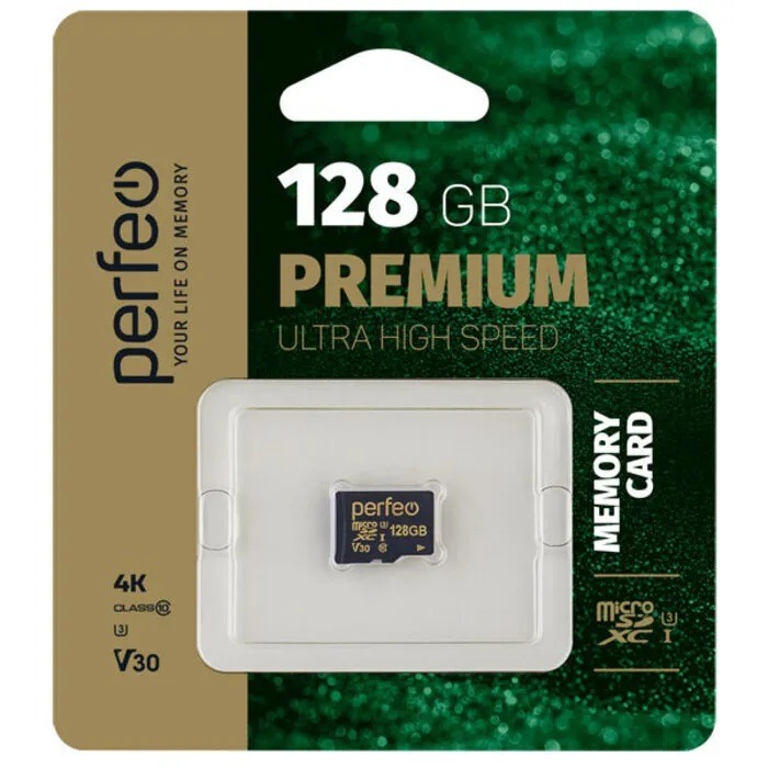 Карта памяти MicroSDXC 128 Gb Perfeo High-Capacity (Class 10)