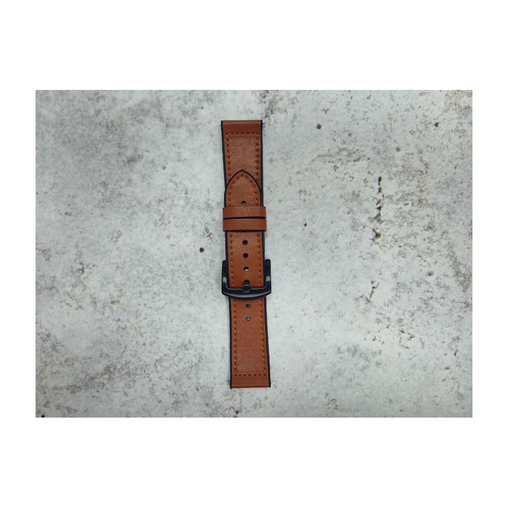 Ремешок двойная кожа 22мм (Dark Brown)
