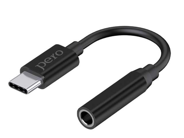 Адаптер PERO AD09 USB-C TO MINI JACK 3.5MM,  черный