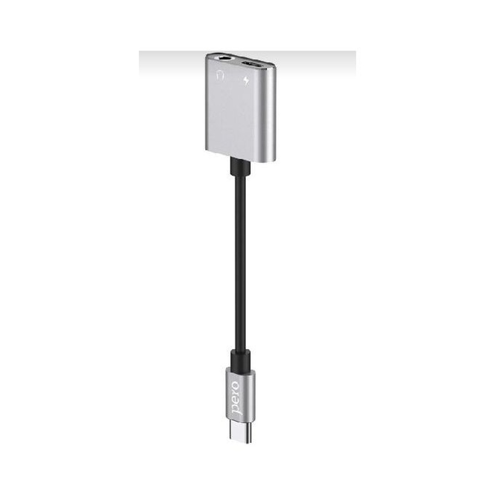 Переходник USB-C — 3,5 мм PERO AD05 MINI серебристый
