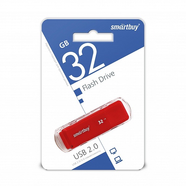 Флеш накопитель USB 2.0 Flash 32 Gb SmartBuy Dock (Red)