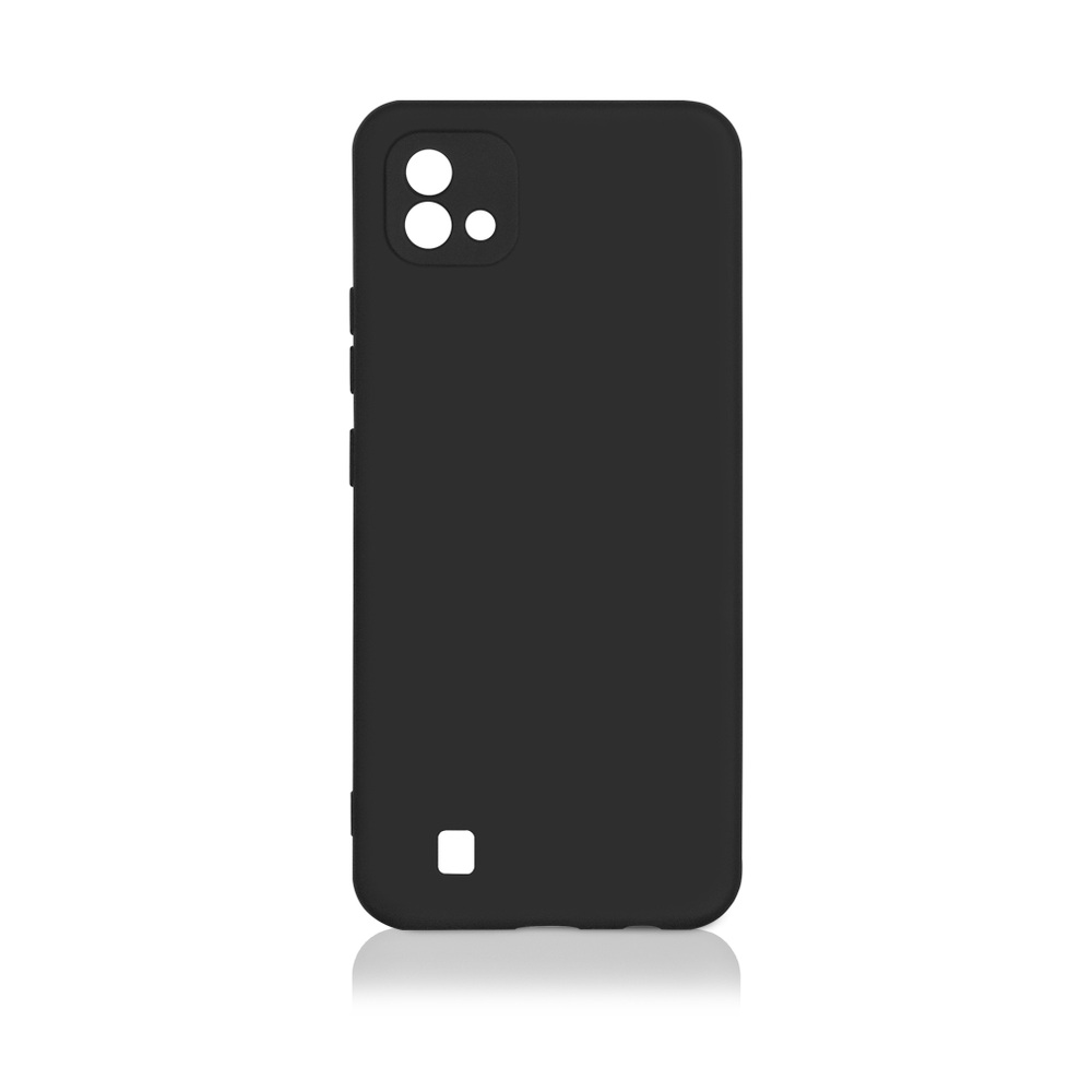 Силиконовый чехол с микрофиброй для Realme C20/C11 (2021) DF rmOriginal-10 (black)