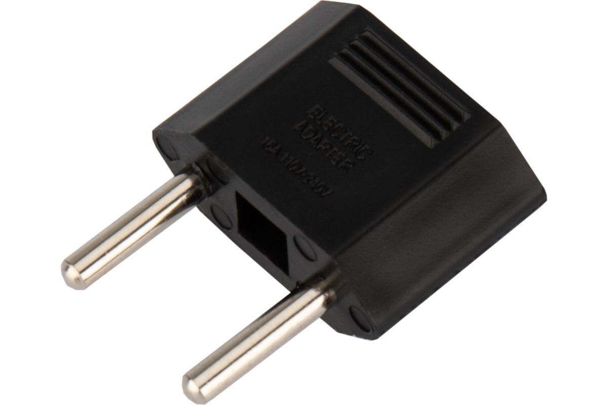 Переходник с плоской на круглую вилку (черный)