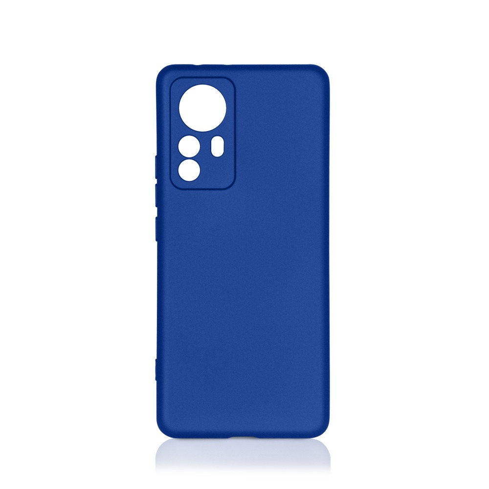 Силиконовый чехол с микрофиброй для Xiaomi 12 Pro DF (blue)