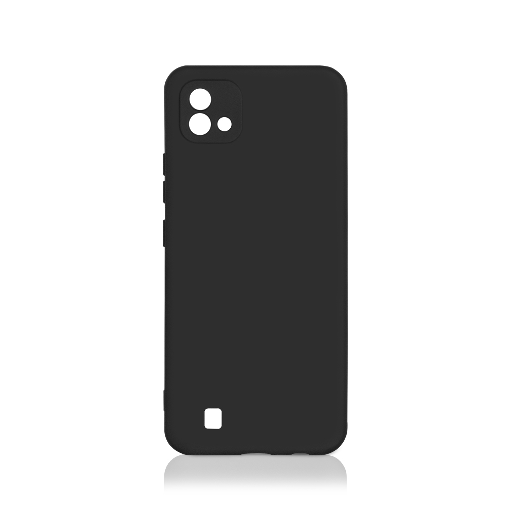 Силиконовый чехол с микрофиброй для Realme C20/C11 (2021) DF rmOriginal-10 (black)