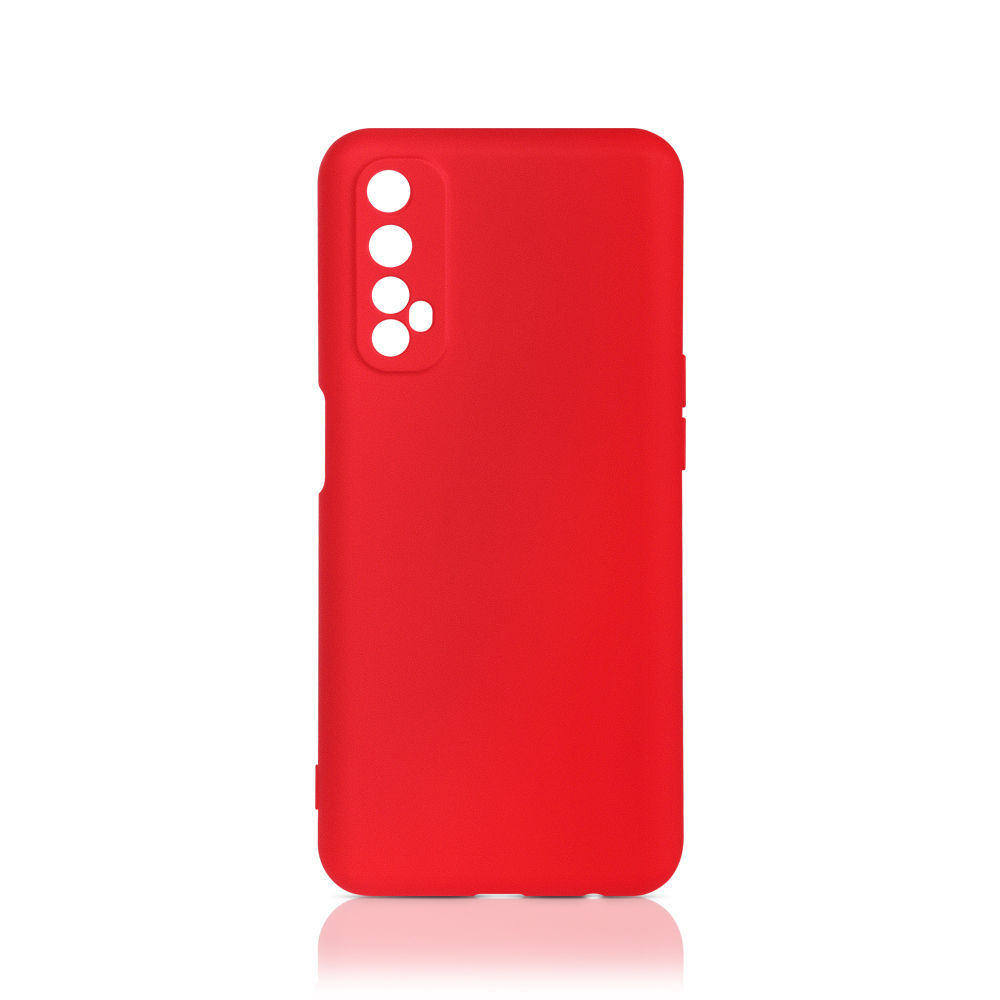 Силиконовый чехол с микрофиброй для Realme 7 (red)