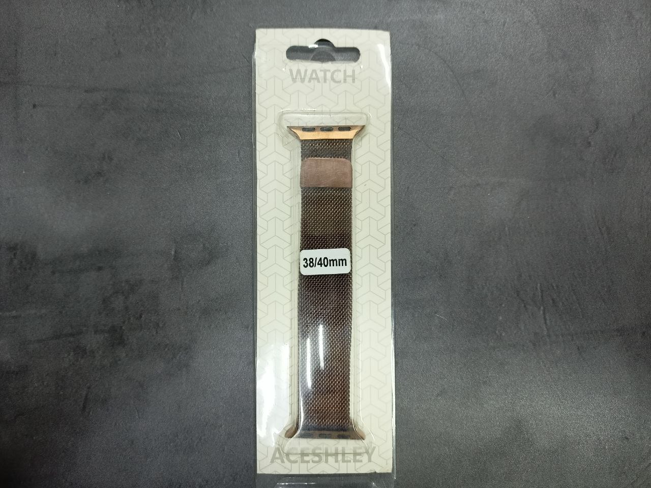 Браслет металлический Apple Watch 38-40mm Milanese (Золотой-темно)