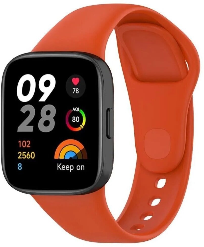 Силиконовый ремешок для Redmi Watch 3 (Оранжевый)