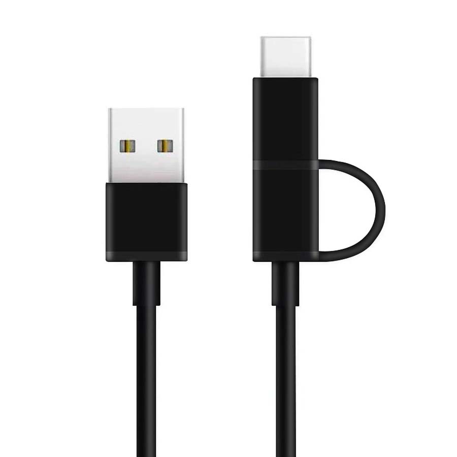 Кабель 2in1 USB Type-C/Micro ZMI 30смb Черный