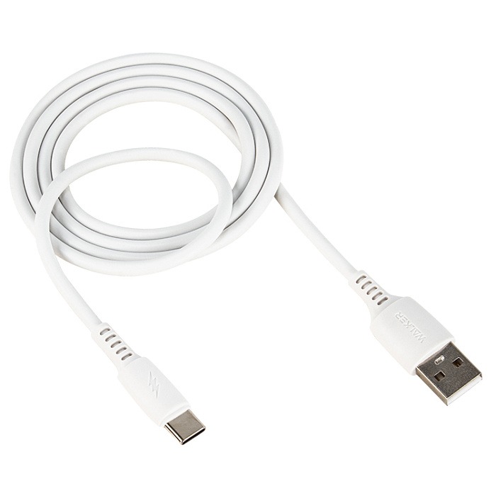Кабель USB "WALKER" TYPE-C (2.4А), белый