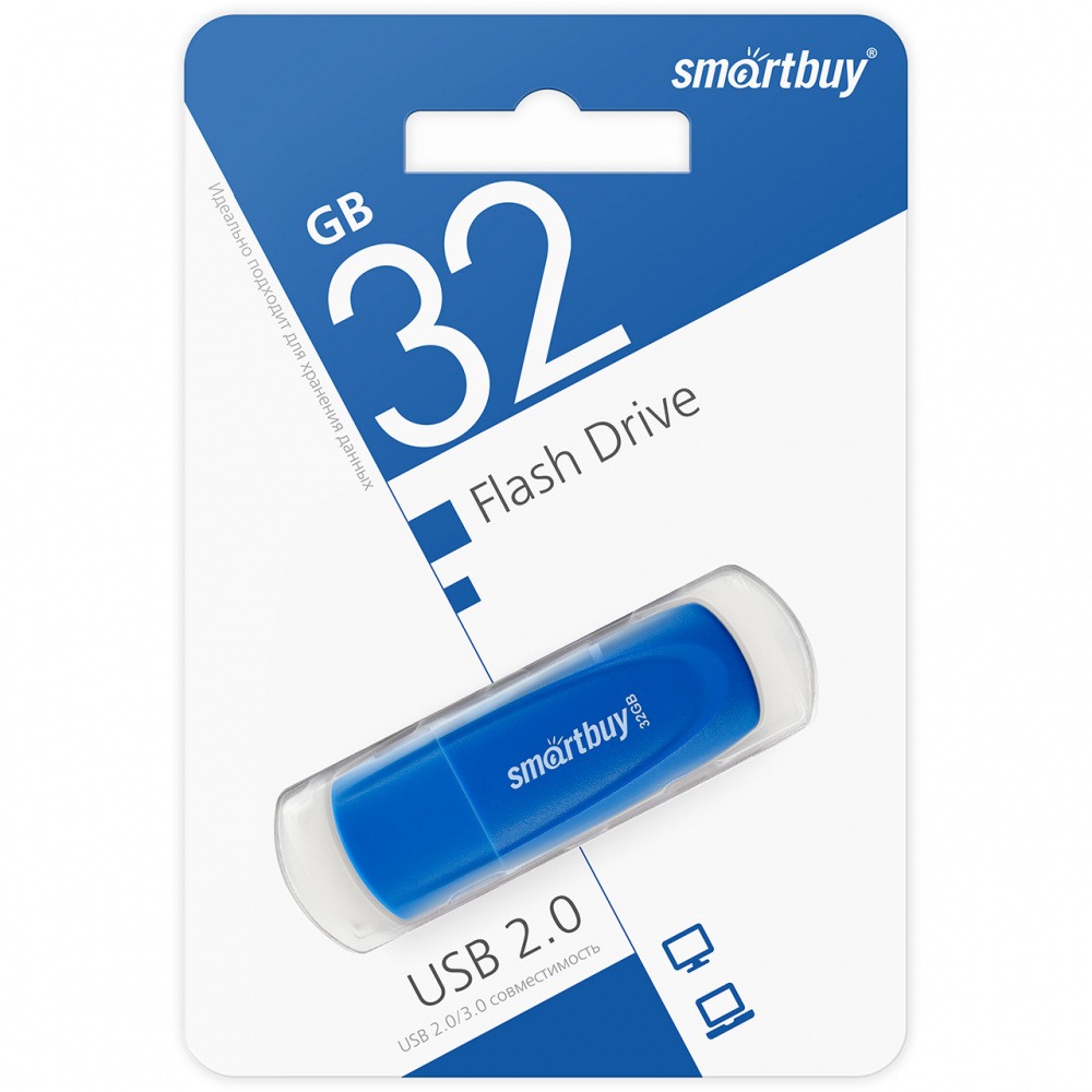 Флеш накопитель USB 2.0 Flash 32 Gb SmartBuy Scout (Blue)