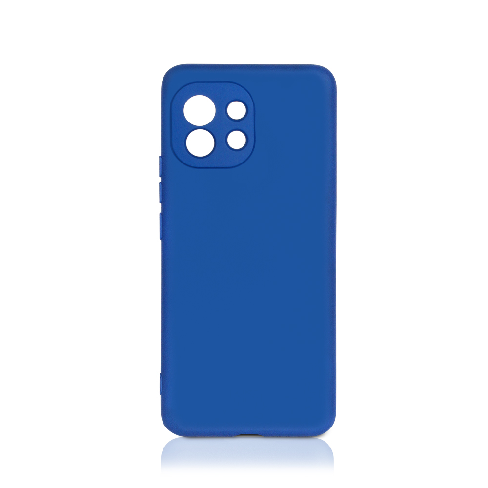 Силиконовый чехол с микрофиброй для Xiaomi Mi 11 DF (blue)