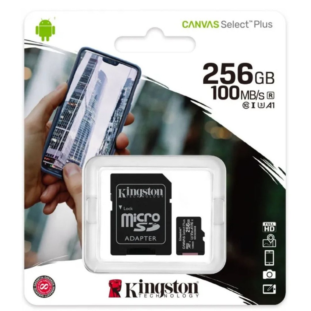 Карта памяти Kingston Canvas Select Plus microSDXC 256 ГБ