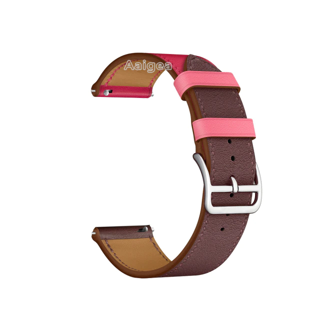 Ремешок из кожи для часов (20мм, Red/Pink)