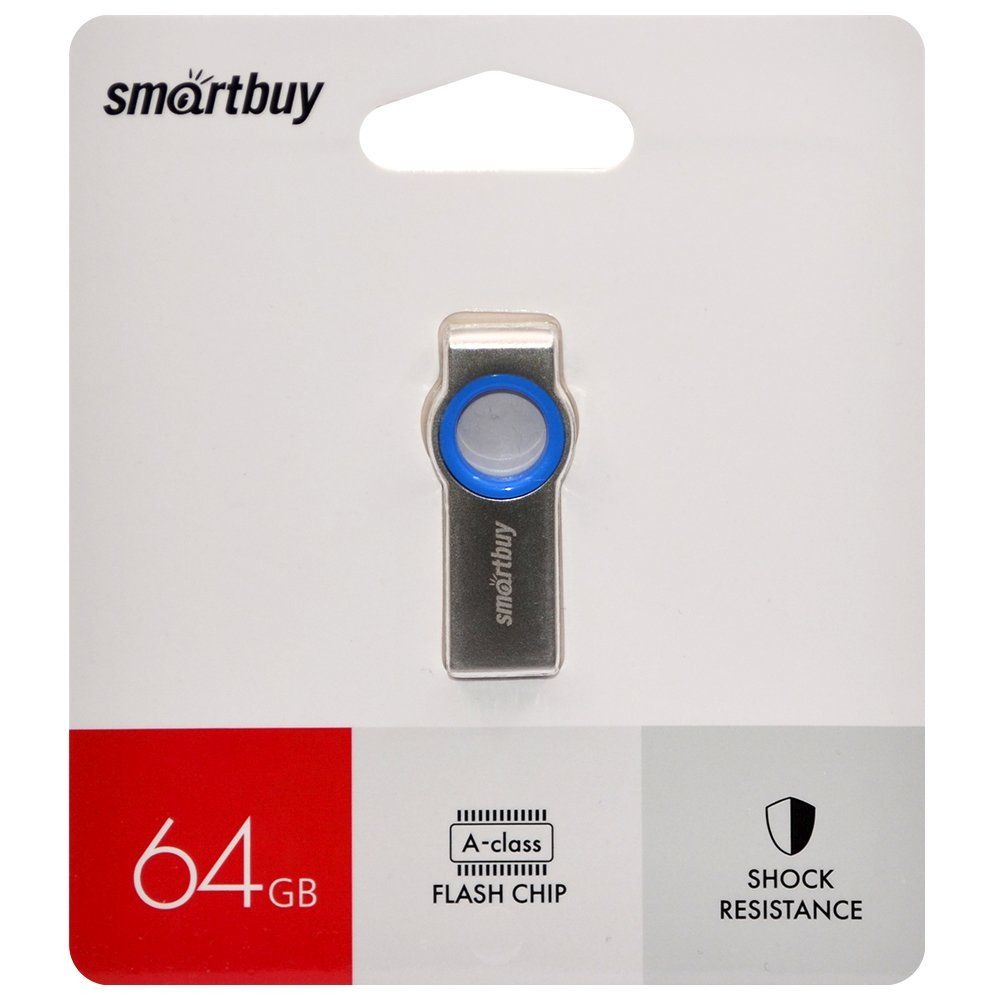 Флеш накопитель USB 2.0 Smartbuy Flash 64 Gb MC2 Metal (Blue)